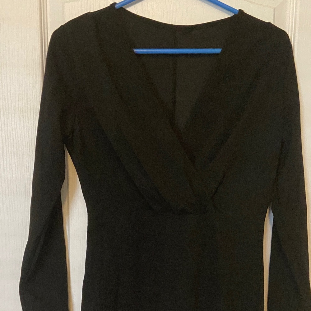Classic Black Long-Sleeve Dress - Women